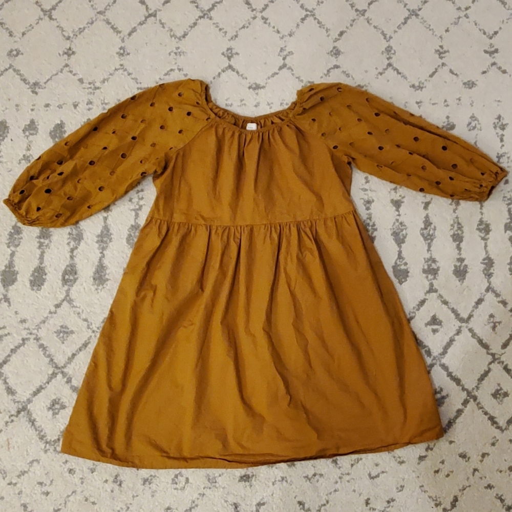 a new day Eyelet Sleeve Dress Dark Gold Sz XS